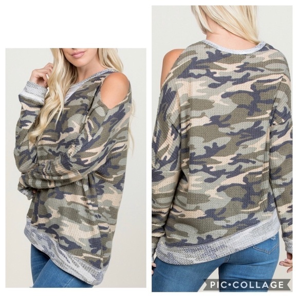 2 Left!! One Shoulder Camouflage Top - Picture 3 of 3